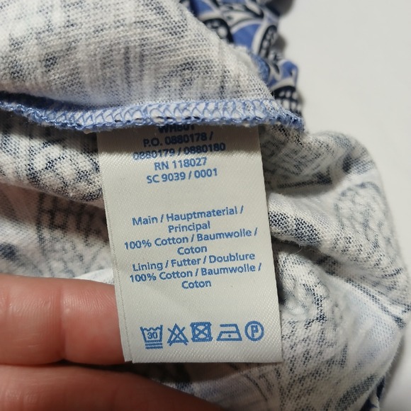 Boden Womens Blue White Seashell Print Cotton Jersey Empire Waist Dress US 8R - Picture 7 of 7